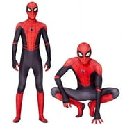 BEBUTTON Super Hero Spider Costume for Adult, Halloween Costumes Cosplay 3D Spandex Bodysuit Jumpsuit for Men Women and Kids, Spider Costume Gift Red XL